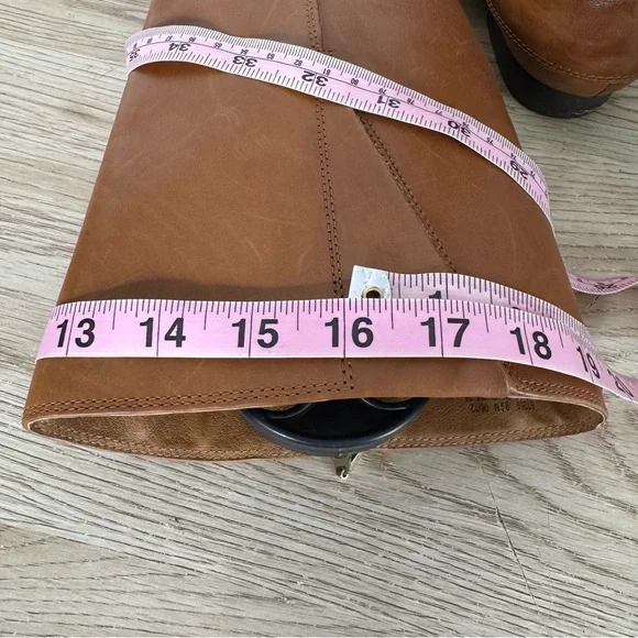 Clarks Charlie Cognac Leather Tall Riding Boots Womens Size 9.5 M Equestrian Zip - Picture 10 of 15